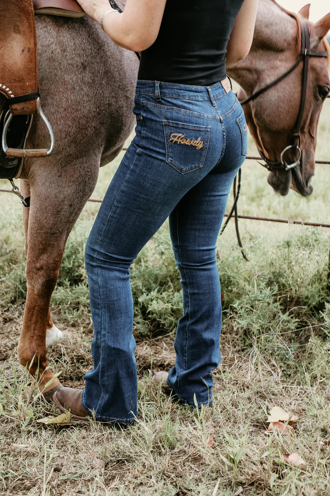 Ranch Dress'n Women's Hayes Southwestern Pocket Bootcut Jeans