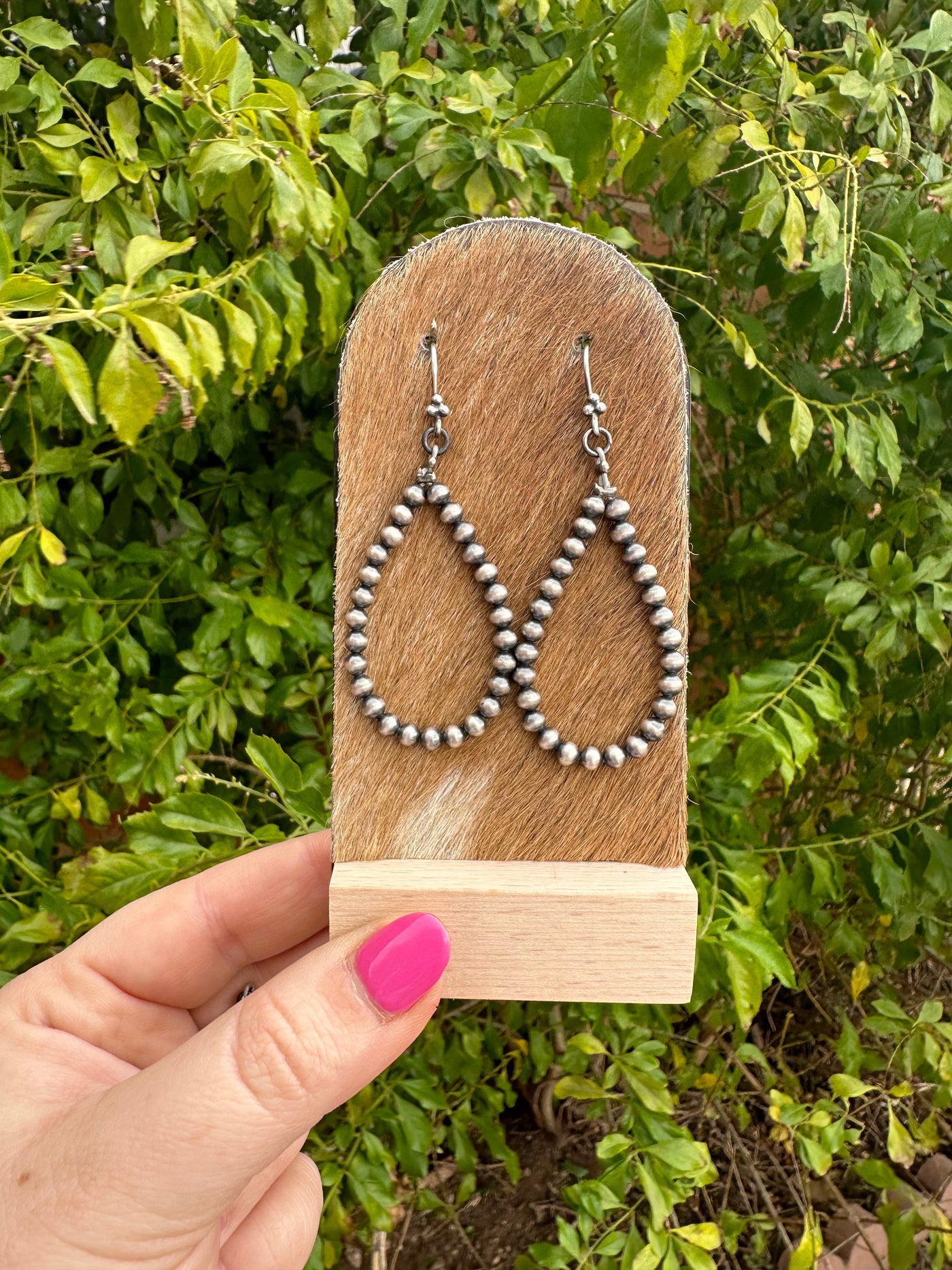 Nizhoni’s Handmade Sterling Silver 4mm Navajo Pearl Style Dangle Earrings